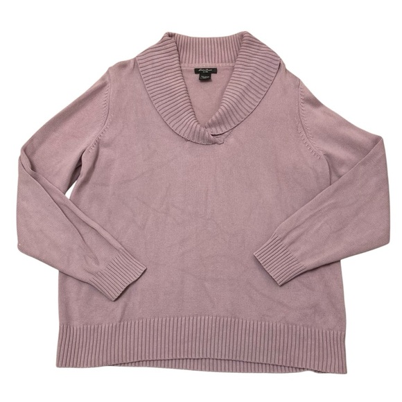 Eddie Bauer Shawl Neck Sweater Women’s XL Lavender Fall Winter Outdoor Casual - Picture 1 of 6
